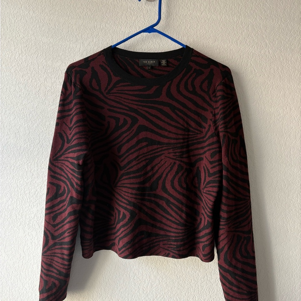 Ted Baker Zebra Print Jacquard Sweater - Picture 5 of 9